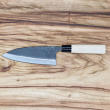 Load image into Gallery viewer, Deba Double bevels 175mm/10mm - Hand made Kurouchi knife