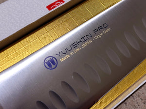 YUUSHIN PRO Gyuto Chef knife 240mm Pit finish - Virgin Gold stainless steel